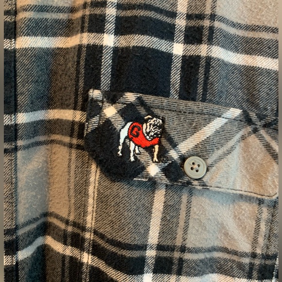Columbia UGA Plaid Flannel Button Down Shirt - Picture 2 of 6